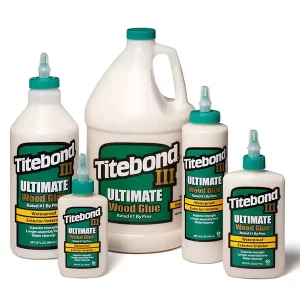 A group of Titebond Ultimate Wood Glue Products